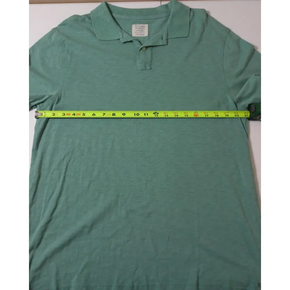 J.Crew Aqua 100% Slub Cotton Polo Shirt XL Men's Coastal Preppy Casual Summer